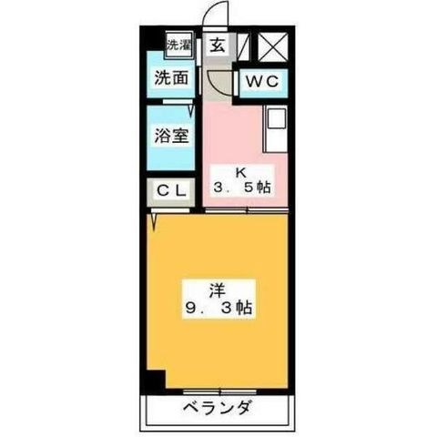拡大写真:ラトリシエール 4階408の間取り