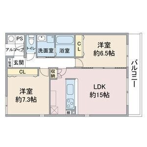 拡大写真:コーポハルラサン 北棟 3階301の間取り