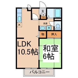 拡大写真:ヴィラ東野 1階102の間取り
