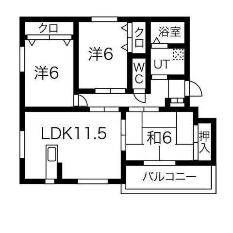 拡大写真:HSハイツ 2階202の間取り