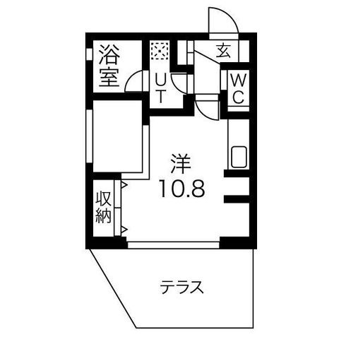 拡大写真：Mina八事石坂 1階101の間取り