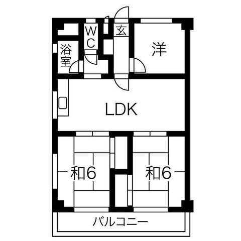 拡大写真:クレア武藤 4階403の間取り