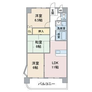 拡大写真:第3猪飼ビル 1階103の間取り