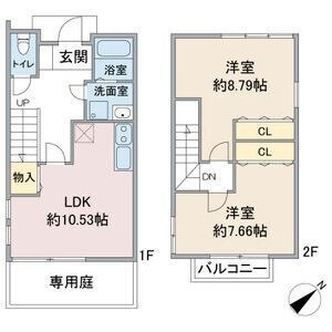 拡大写真:エスパスよもぎ台 2階Cの間取り