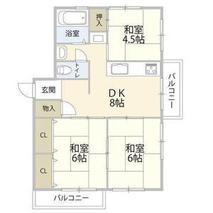 拡大写真:相生山団地参五棟 5階501の間取り