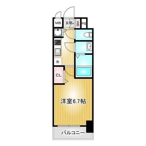 拡大写真：プレサンス名古屋STATIONルミアス 7階705の間取り