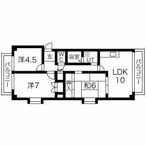 拡大写真:アメニティハイツ池場 1階101の間取り