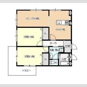 拡大写真:コーポやすり苑 2階00201の間取り