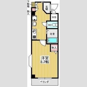 拡大写真:PLAGE HIMURO 5階505の間取り