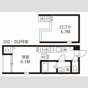 拡大写真:ハーモニーテラス鶴田Ⅱ 1階102の間取り