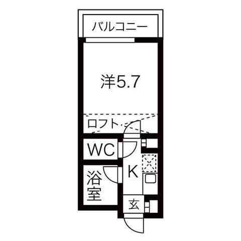 拡大写真:アップル春日井 2階208の間取り