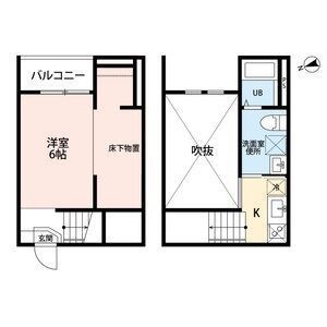 拡大写真:Ciel 五女子(シエルゴニョシ) 2階203の間取り