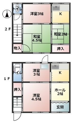 拡大写真:テラスハウス川根 東棟 1の間取り