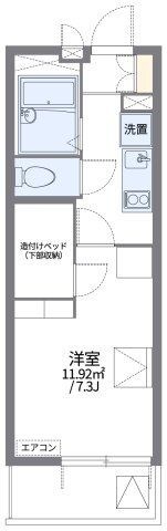 拡大写真:レオパレスドゥジェーム鳴尾 4階405の間取り