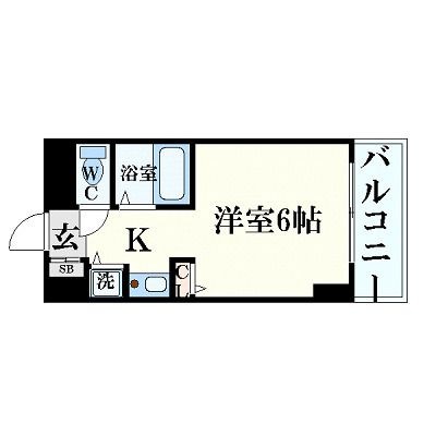 拡大写真:YKハイツ松の内 5階502の間取り