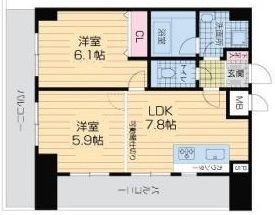 拡大写真:ロイヤルヒル神戸三ノ宮Ⅱ 13階1303の間取り