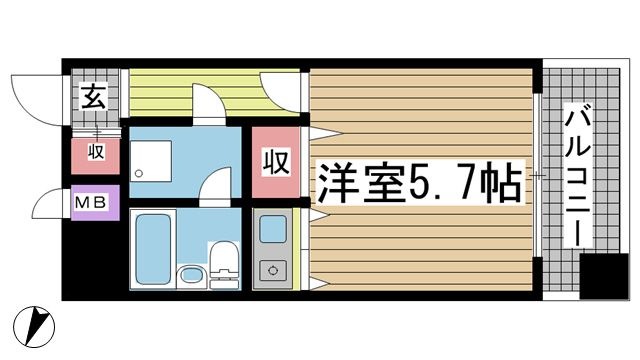 拡大写真:パークプラザ鷹取 5階504の間取り
