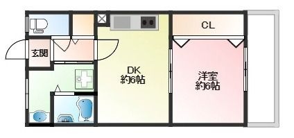 拡大写真:ラムール大久保 1階104の間取り