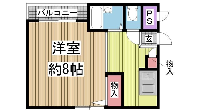 拡大写真:リーベン美幸 4階403の間取り