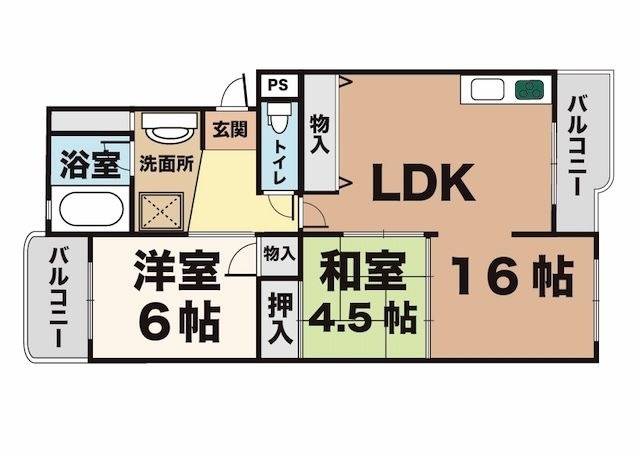 拡大写真:グリーンヒル名谷 3階302の間取り