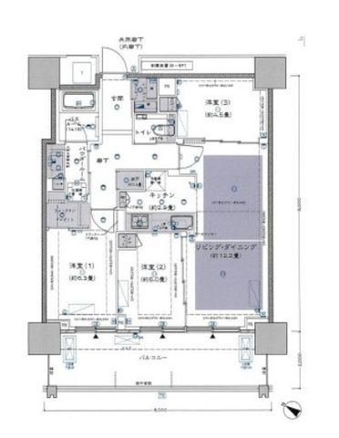 拡大写真:ベイシティタワーズ神戸WEST 6階604の間取り