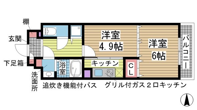 拡大写真:エムズレジデンス神戸 8階803の間取り
