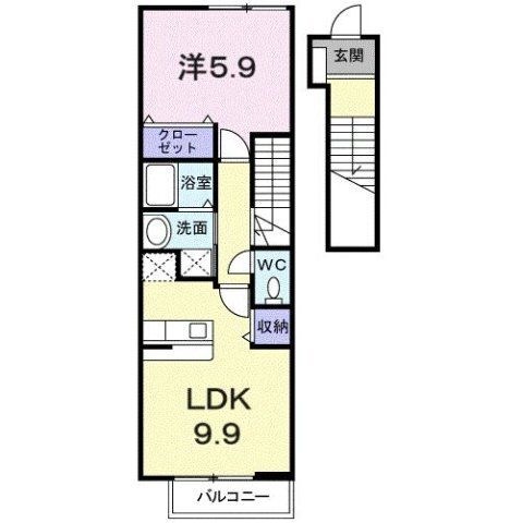拡大写真:アーバンライフ 2階205の間取り