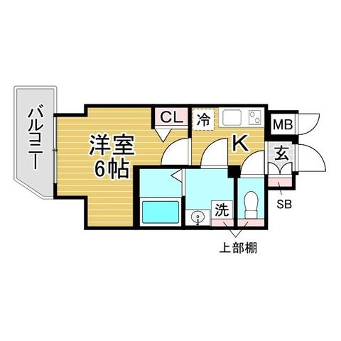 拡大写真:セオリー神戸ウエストゲート 7階703の間取り