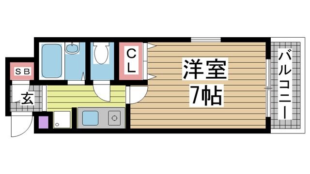 拡大写真:ヴェルディ神戸 7階705の間取り