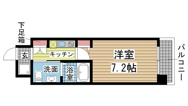 拡大写真:リアンジェ兵庫本町 10階1003の間取り