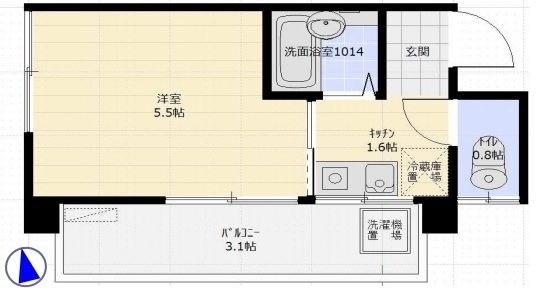 拡大写真:サンライフ灘北 2階201の間取り