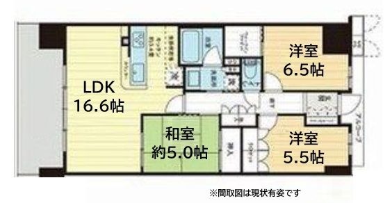 拡大写真：ワコーレシティ神戸三宮 5階524の間取り