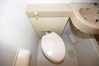 落ち着いた色調のトイレです