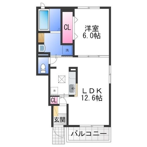 拡大写真:モスト 1階0107の間取り