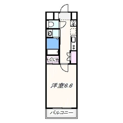 拡大写真:a la mode Hineno 4階410の間取り