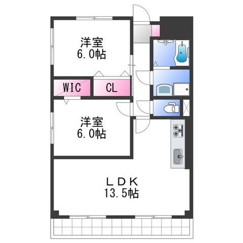 拡大写真:吉与ハイム 4階405の間取り