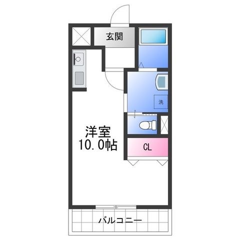 拡大写真:マヒナ イズミ 3階305の間取り