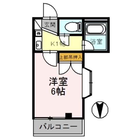 拡大写真:スカイビュー 6階603の間取り