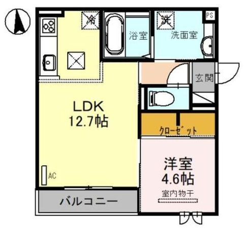 拡大写真:La maison Chico Rich 2階201の間取り