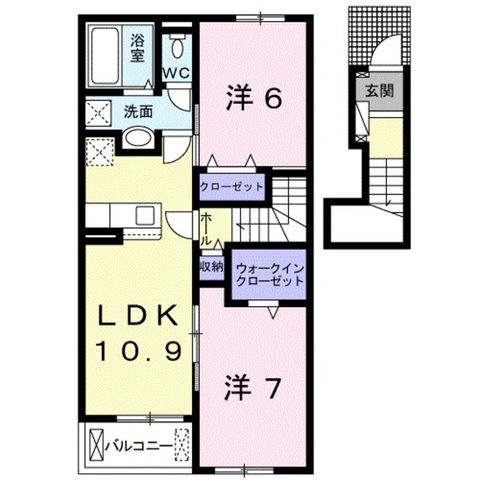 拡大写真:ピオニール紀の川 Ⅰ 2階202の間取り