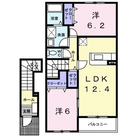 拡大写真:パミドーリⅠ 2階202の間取り