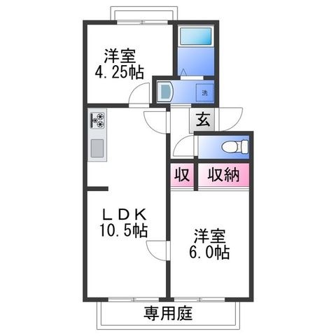 拡大写真:和歌山市湊3丁目 1階0102の間取り