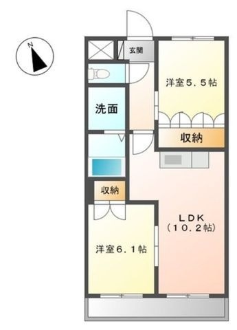 拡大写真:紫川 1階101の間取り