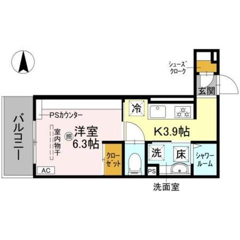 拡大写真:D-Luce寄合町 1階0102の間取り