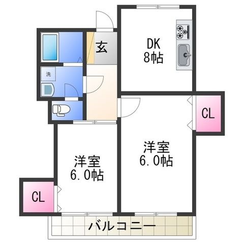 拡大写真:グレイスピア吹上 3階302の間取り