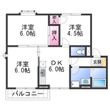 プラドール布施屋Ⅲの間取図