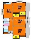写真：フラット西中新田3階の間取図