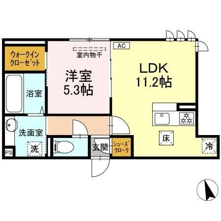 拡大写真:セイル倉敷 1階101の間取り