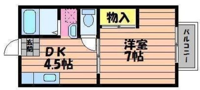 拡大写真:グリーンヒルズ F棟 2階2-6の間取り
