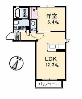 拡大写真:プランタン 2階201の間取り